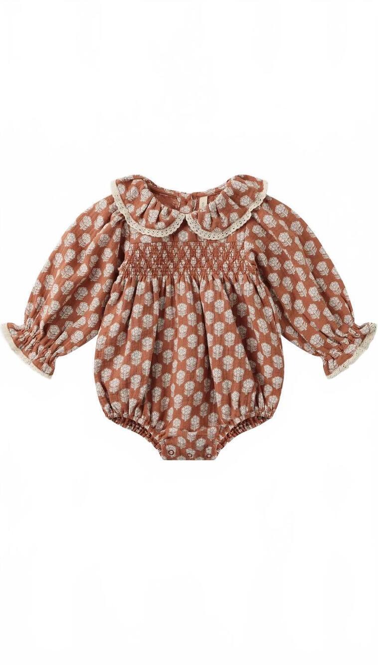 NEW RYLEE + CRU girl's callie romper in pink